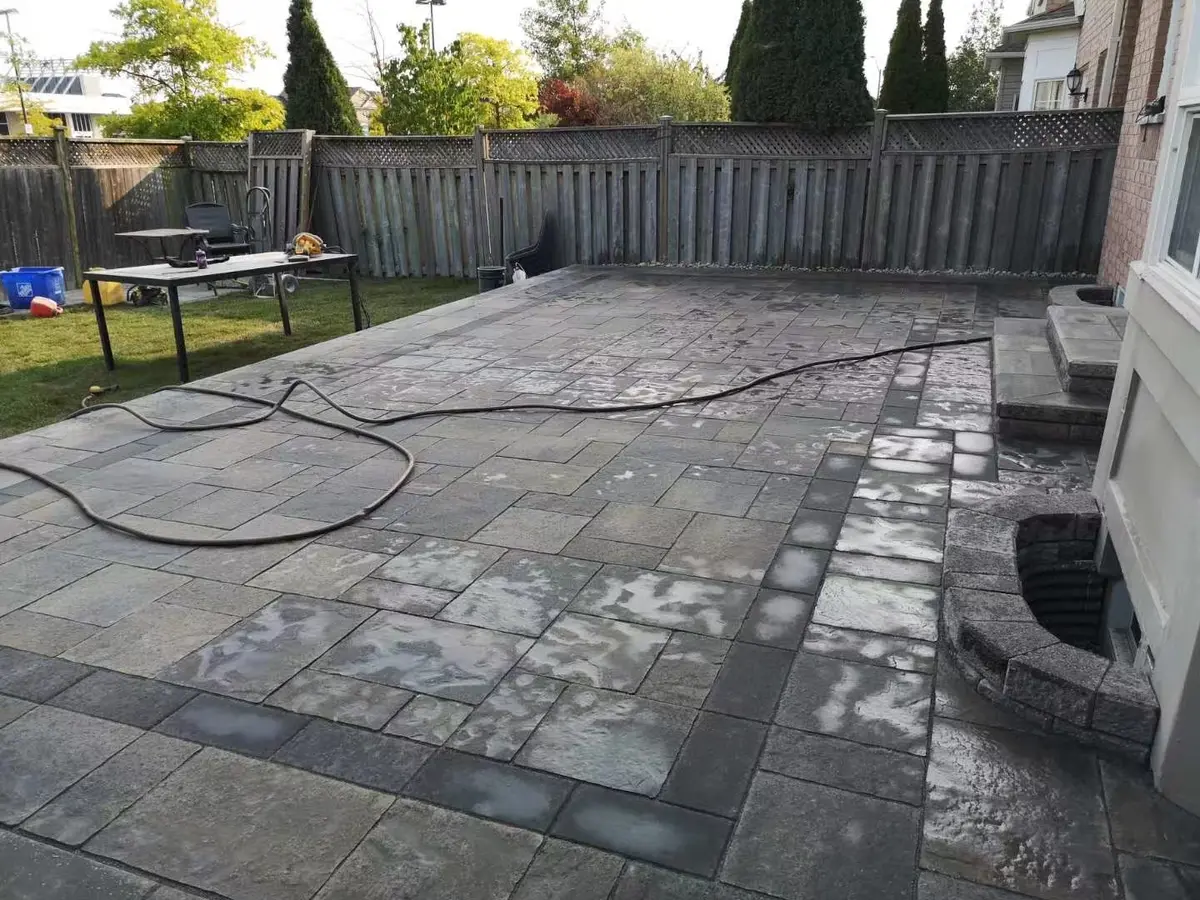 Poolside patio steps
