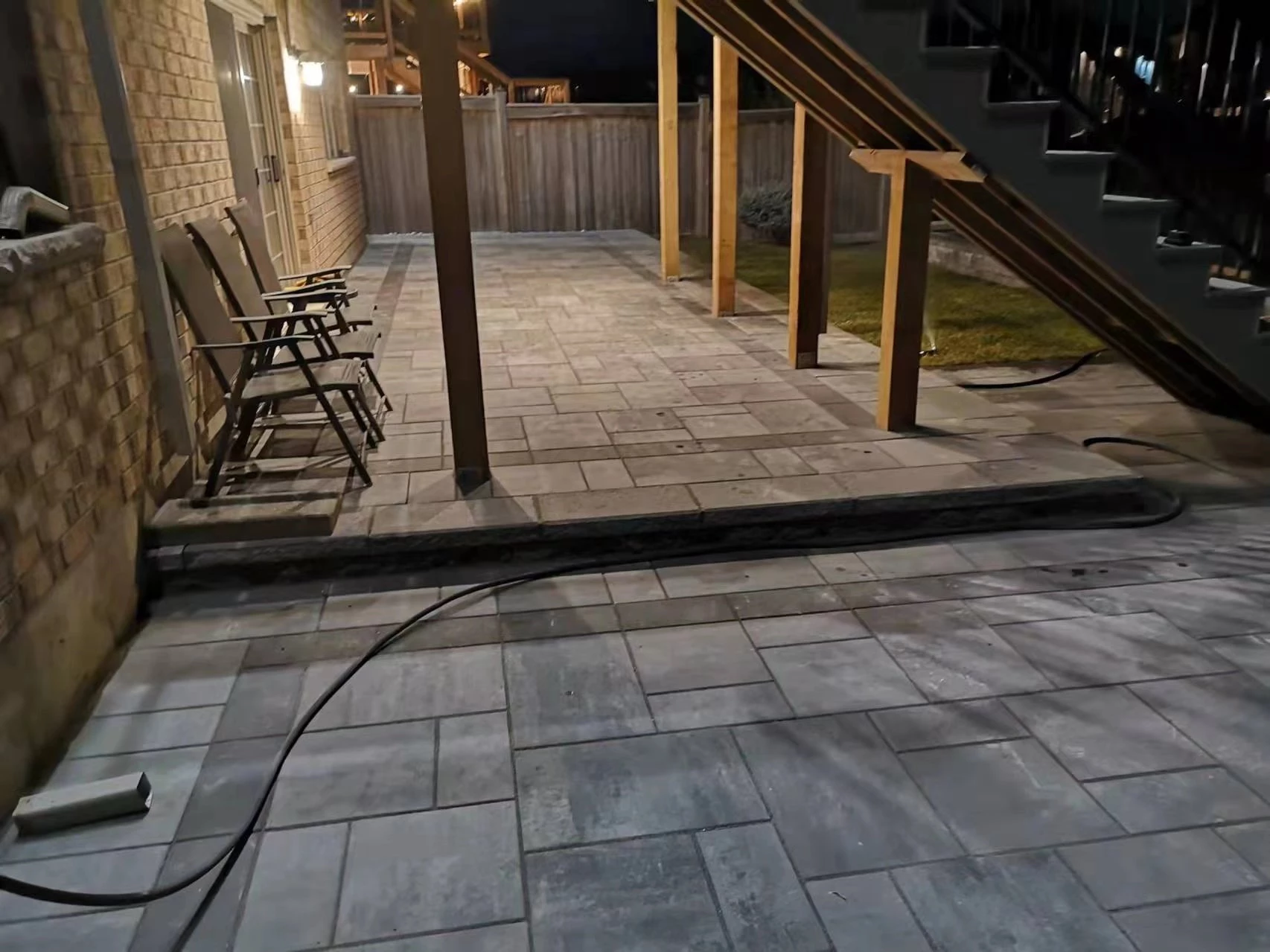 Interlocking patio project in Ontario winter conditions